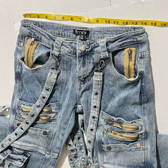 Dolls Kill Generation Kiss Aurora Cargo Flared Jeans - Picture 8 of 16